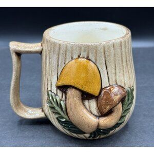 Vintage 1970's Mushroom Hand Decorated Ceramic Mug